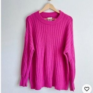 Aerie Bright Pink Ribbed Turtleneck Sweater